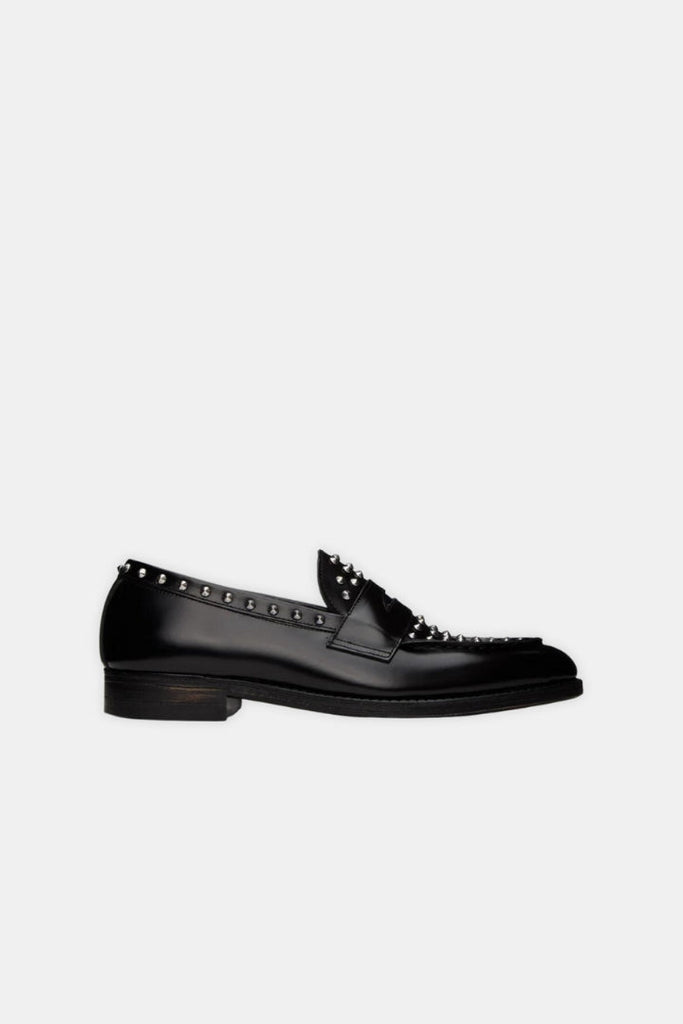 Luis Black Studded Loafers